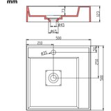 vidaXL Umivaonik od lijevanih minerala/mramora 50 x 50 x 12,3 bijeli | shoptok.hr