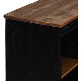 vidaXL Komoda HALDEN s kliznim vratima crna 80x40x80 cm puno drvo | shoptok.hr