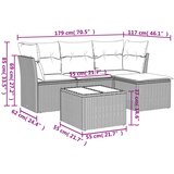  5-dijelni vrtni set sofa s jastucima bež od poliratana | shoptok.hr