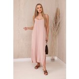 Kesi Women's maxi dress with straps - powder pink Cijene