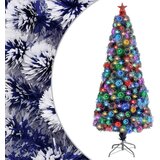  Umjetno božićno drvce bijelo-plavo 180 cm optička vlakna | shoptok.hr