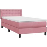 Box Spring krevet s madracem ružičasti 90x210 cm samt | shoptok.hr