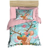 PH189 turquoisepinkbrown baby quilt cover set