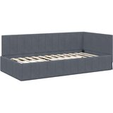 vidaXL Kutni okvir kreveta s madracem Tamno siva 90 x 190 cm Baršun | shoptok.hr