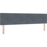 vidaXL LED Ogrodje z glavo s gumbi, temno sivo, 100 cm, žamet | Shoptok.si