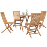  Sklopivi vrtni blagovaonski set 5 pcs Prirodna Čvrsto teak drvo | shoptok.hr