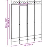  4-panelni pregradni zid Bež 160 x 200 cm Tkanina | Eponuda.com