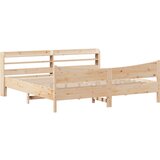 vidaXL Posteljni okvir z vzglavjem 200x200 cm trdna borovina, (21322345) | Shoptok.si