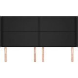  Uzglavlje s ušima crni 183x16x118/128 cm od umjetne kože | shoptok.hr