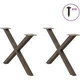  Noge za klub stolić u obliku slova X, 2 kom, prirodni čelik, 70 x (42-43) cm, čelik | Eponuda.com
