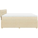  Krevet s oprugama i madracem krem 200 x 200 cm od tkanine | shoptok.hr