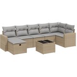 Maison Chic Seti vrtnega pohištva - Vrtna garnitura - Vrtni pohištvo set 8-delna z blazinami bež poli ratan, (21800421) | Shoptok.si