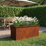  Vrtna posuda za sadnju s LED svjetlom Rđa 40 x 100 x 40 cm Slike