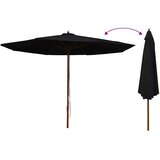  Vrtni suncobran s drvenom šipkom 350 cm crni | shoptok.hr