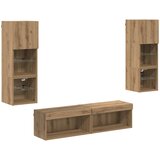 TV zidna jedinica 6 pcs Umjetnički hrast Konstruirano drvo | Eponuda.ba