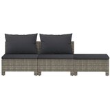  3-dijelna vrtna garnitura od poliratana s jastucima siva | shoptok.hr