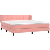  Box spring postelja z vzmetnico roza 160x200 cm žamet, (20893586) | Shoptok.si