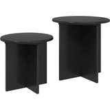  Set pomoćnih stolića 2 pcs Crni hrast Konstrukcijsko drvo | shoptok.hr