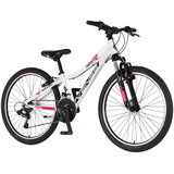 Venssini Bicikl junior 24 parma x100 alu 24" alu 12" v-brake 18 brzina 132-155cm (xs) belo roze | Eponuda.com