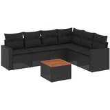  The Living Store Vrtna sedežna garnitura 7-delna z blazinami črn poli ratan - Vrtna Sedežna Garniture, (21461286) | Shoptok.si