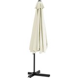 Vanjski suncobran s čeličnim stupom 300 cm pješčano bijeli | shoptok.hr