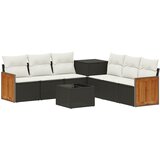  Set sofe 8 kom. Crna i krem-bijela Poli Rattan i čelik | shoptok.hr