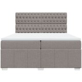 Krevet s oprugama i madracem smeđesivi 200x200 cm od tkanine | shoptok.hr