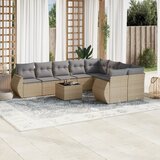 Maison Chic Seti vrtnega pohištva - Vrtna garnitura - Vrtni pohištvo set 10-delna z blazinami bež poli ratan, (21817097) | Shoptok.si