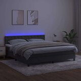  Box spring s madracem LED tamnosivi 160x200 cm baršun | shoptok.hr