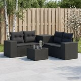  Set sofe 6 kom. Crna Poli Rattan i čelik | shoptok.hr