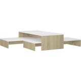 Furnova Komplet klubskih mizic bel in sonoma hrast 100x100x26,5 cm, (21913024) | Shoptok.si