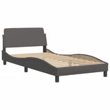  The Living Store Posteljni okvir z vzglavjem siv 100x200 cm umetno usnje - Posteljni Okvir, (21525831) | Shoptok.si