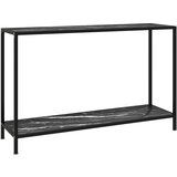 The Living Store Konzolna mizica črna 120x35x75 cm kaljeno steklo - Konzolna Mizica, (21836646) Cene
