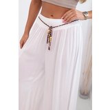 Kesi Włoski Women's wide-leg viscose trousers white | shoptok.hr