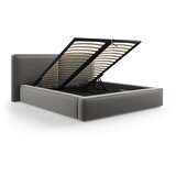 Cosmopolitan Design Sivi baršunasti tapecirani bračni krevet s prostorom za odlaganje s podnicom 180x200 cm Arendal – | shoptok.hr