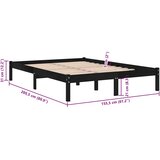  Okvir za krevet od masivnog drva crni 150 x 200 cm veliki | shoptok.hr