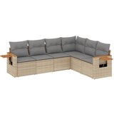  The Living Store Vrtna sedežna garnitura 6-delna z blazinami bež poli ratan - Vrtna Sedežna Garniture, (21460160) | Shoptok.si