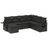 Maison Chic Seti vrtnega pohištva - Vrtna garnitura - Vrtni pohištvo set 7-delna z blazinami črn poli ratan, (21802004) | Shoptok.si