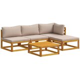  Set sofe 5 kom. Prirodna Čvrsto drvo akacije | shoptok.hr