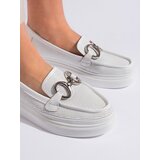 GOODIN Women's white openwork loafers Cijene