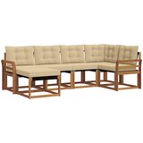  Set vanjskih sofa 6 kom. Prirodna i bež Smeđa 249 x 130,5 x 73 cm | shoptok.hr