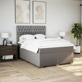  Krevet s oprugama i madracem smeđesivi 160x200 cm tkanina | shoptok.hr