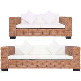 vidaXL 2-dijelni set sofa od prirodnog ratana s jastucima | shoptok.hr