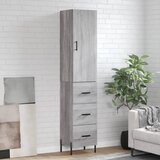 vidaXL Visoka omara siva sonoma 34,5x34x180 cm inženirski les Cene