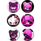  Set bedževa Emo kitty, 37 mm, 6 kom | Eponuda.com