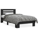  Okvir za krevet crni 75 x 190 cm od konstruirano drvo i metal | shoptok.hr