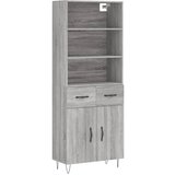 vidaXL Visoka komoda siva sonoma 69,5x34x180 cm inženirski les, (20807743) | Shoptok.si