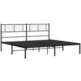 Metalni okvir za krevet s uzglavljem crni 183x213 cm | shoptok.hr