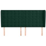  Uzglavlje s ušima tamnozeleno 183x23x118/128 cm baršunasto | shoptok.hr