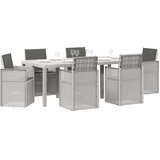  Vrtni set za objed s jastukom 7 pcs Bijela i antracit PP | shoptok.hr